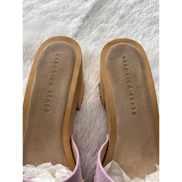 VERONICA BEARD Hannalee Suede Platform Clogs Lavender Size 10 - Picture 10 of 11